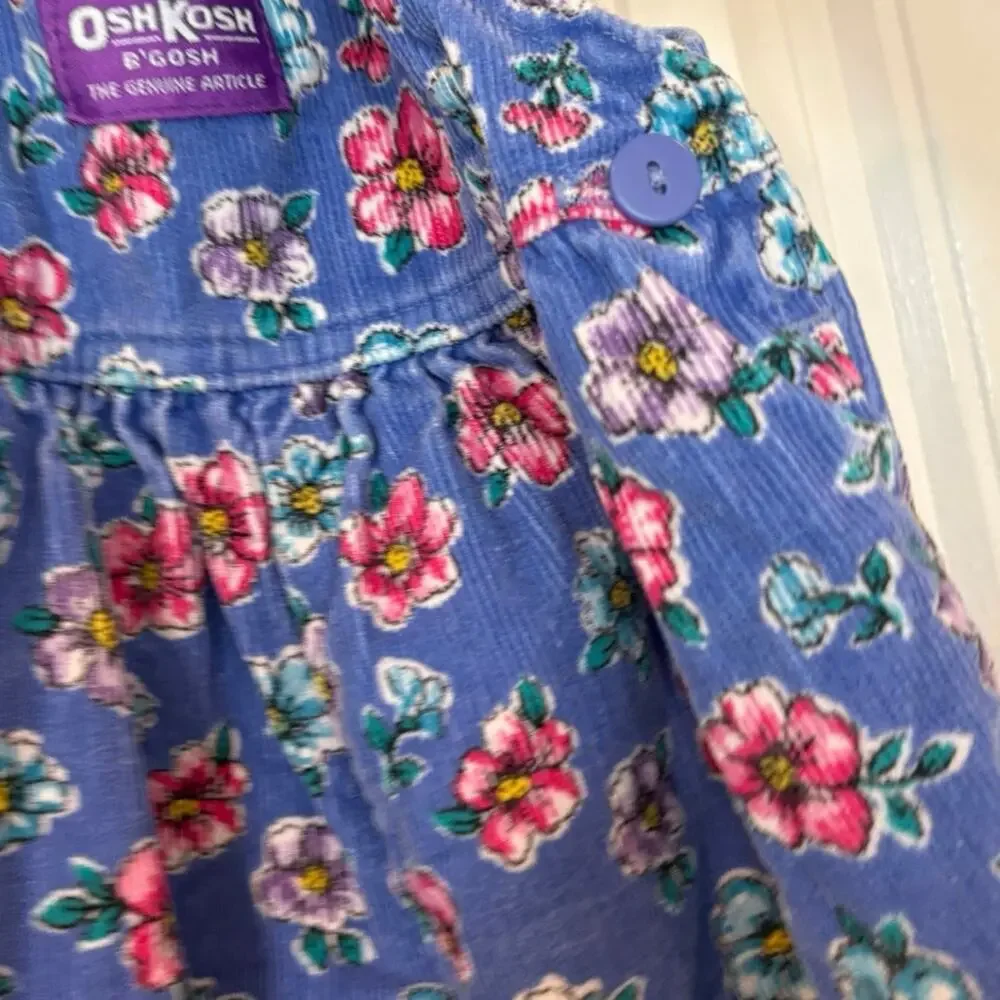 Osh Kosh Blue Floral Vintage Overalls Size‎ 18 Months